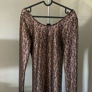 Gold rose and black dress